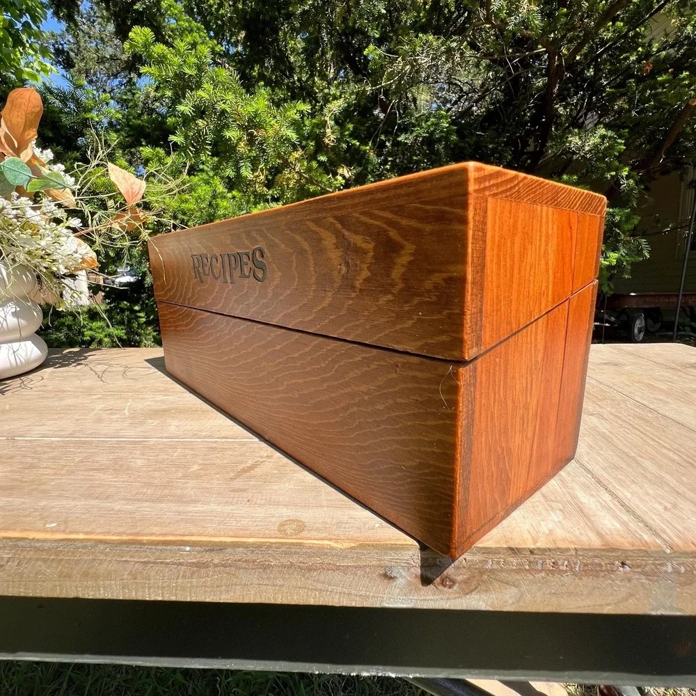 Vintage Wood Recipes Box/Holder